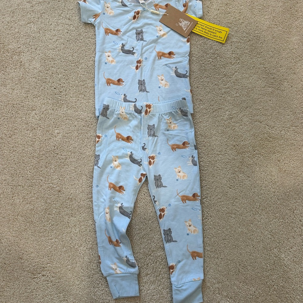 Angel Dear Light Blue Animal Print One Piece